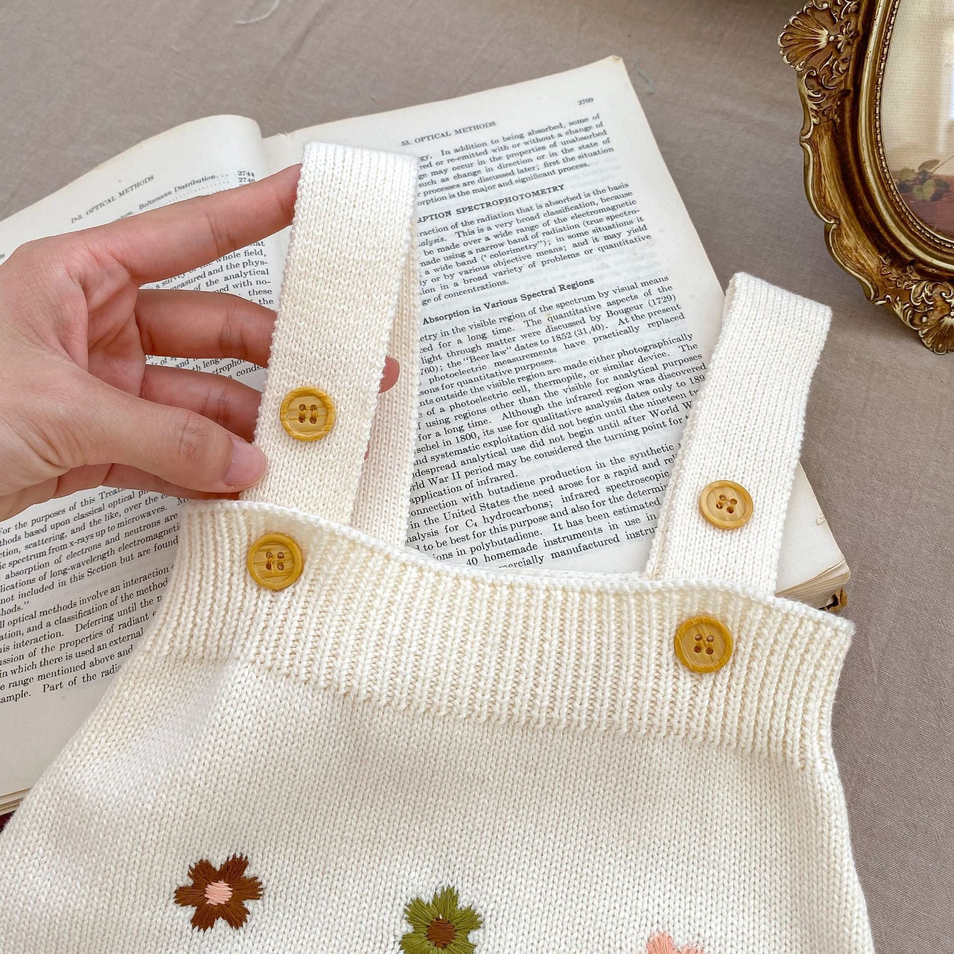 Children's Knitted Set with Little Flowers