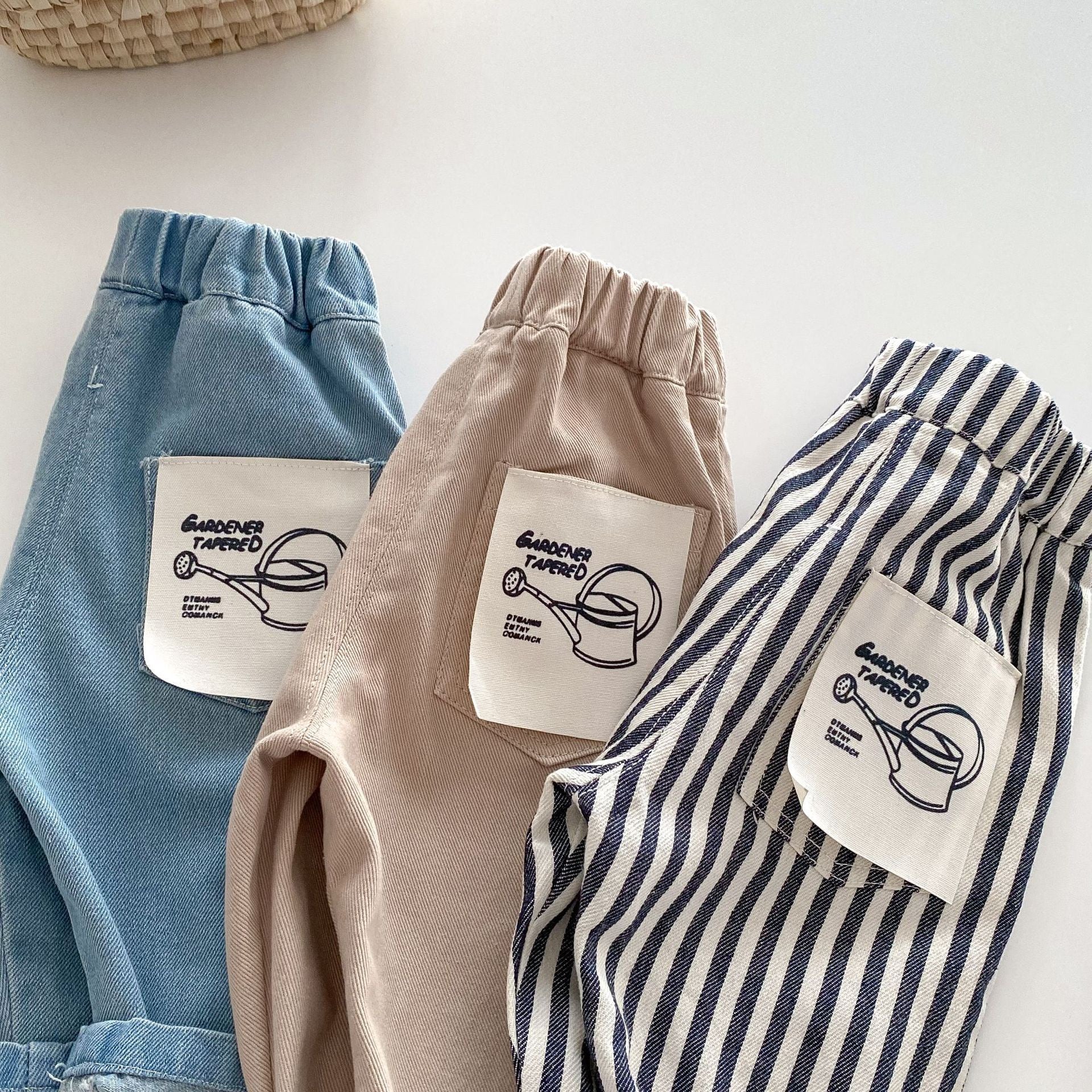 Kids Striped Jeans Casual Pants