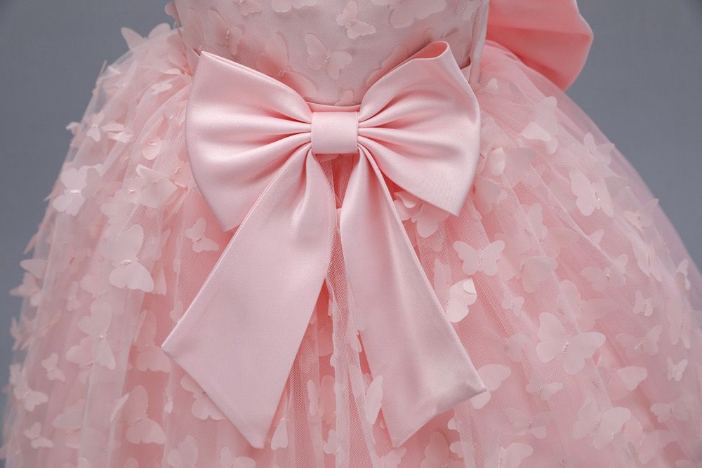 Children's Dress with Butterflies and Bow