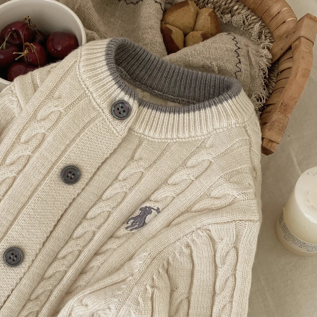 Cardigan Vintage Knit Sweater Jacket Soft Cotton Top Coat