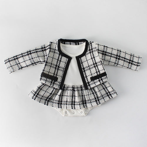 Baby Girl Plaid Coat Tutu Dress
