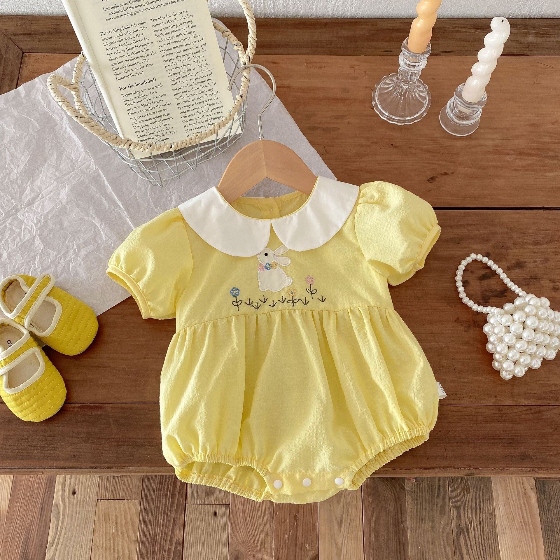 Yellow Bunny Baby Bodysuit