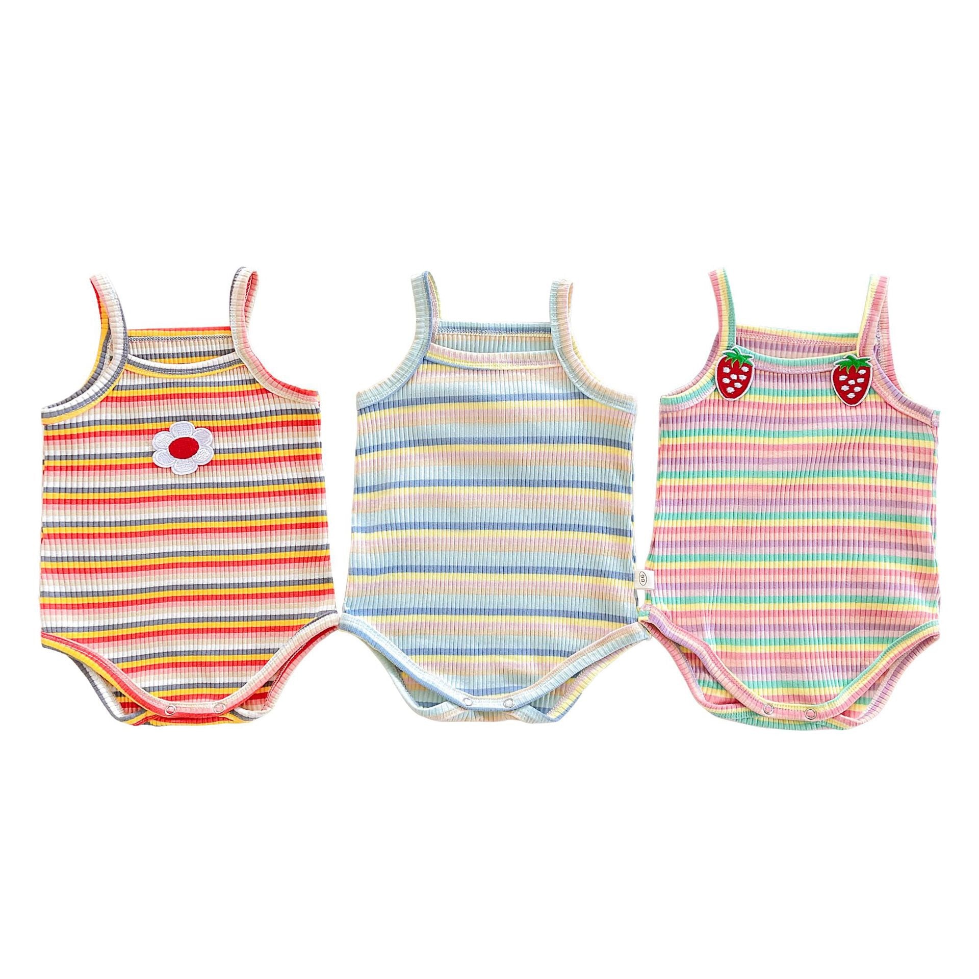 Baby Bodysuit with Floral Stripes