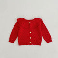Baby Girls Retro Ruffle Collar Knitted Cardigan