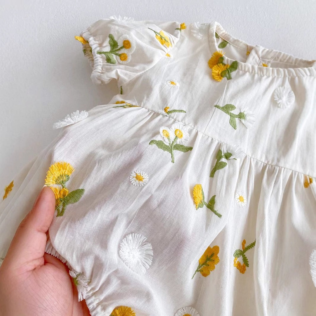 Baby Girls Daisy Embroidery Romper
