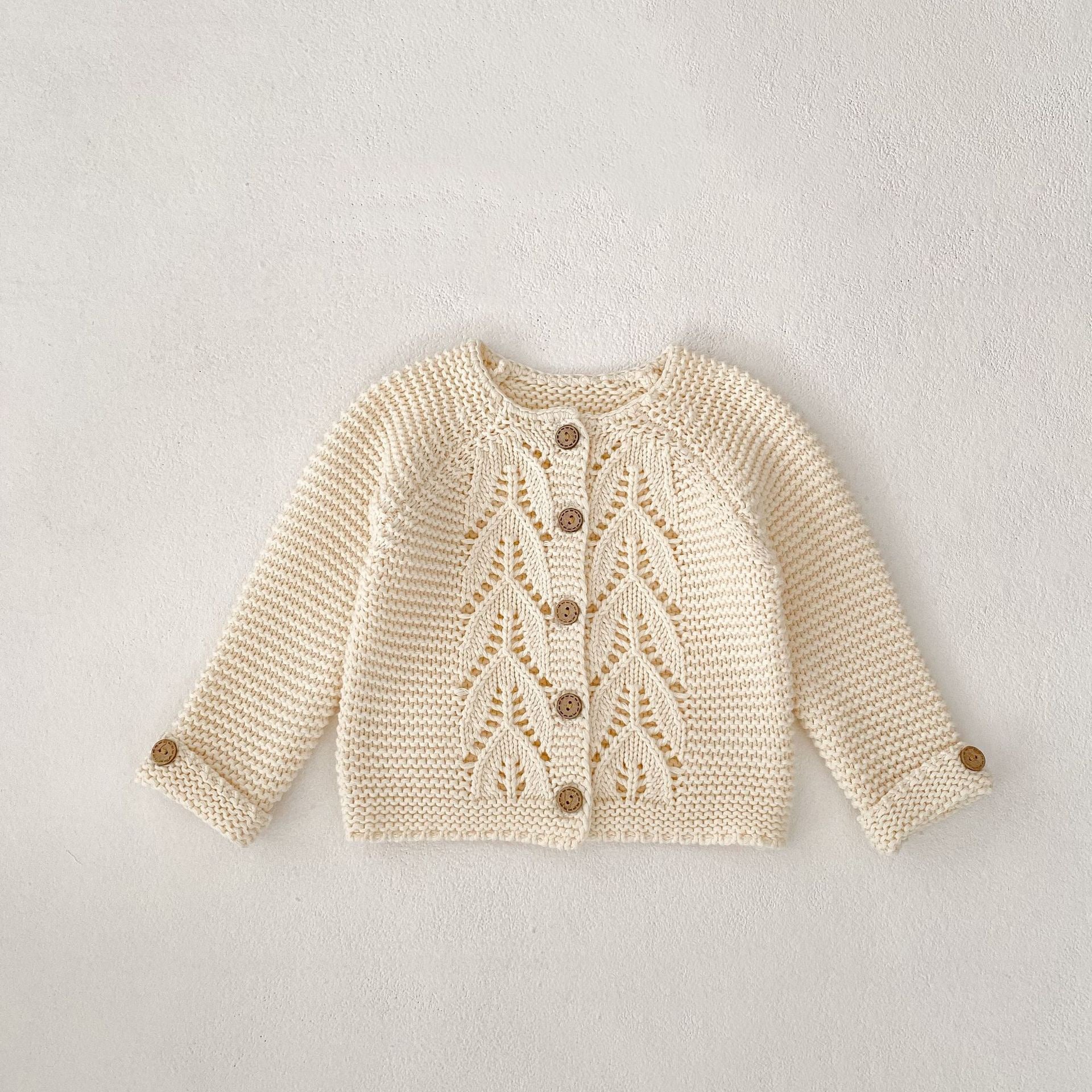 Baby Solid Color Knitted Cardigan Sweater