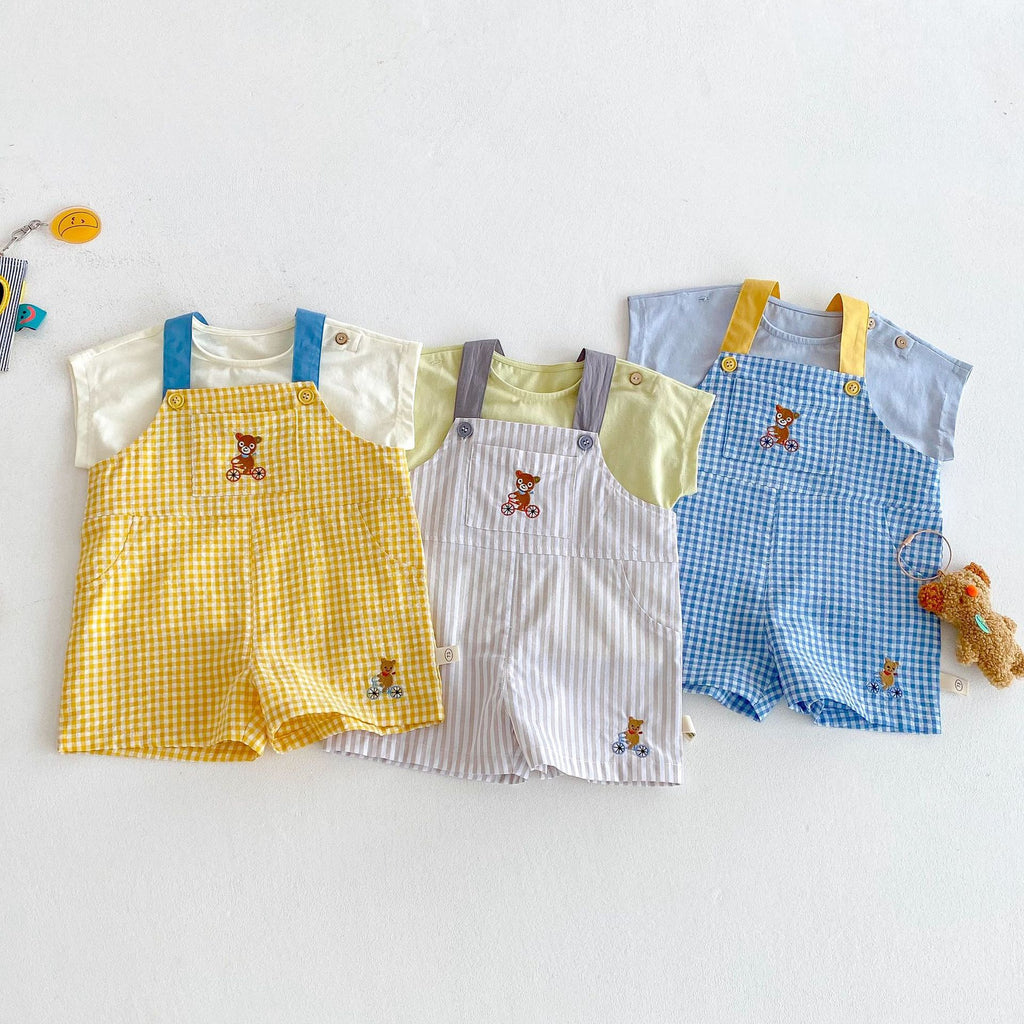 Tuta salopette per bambini a righe, pantaloni casual per neonati e bambine
