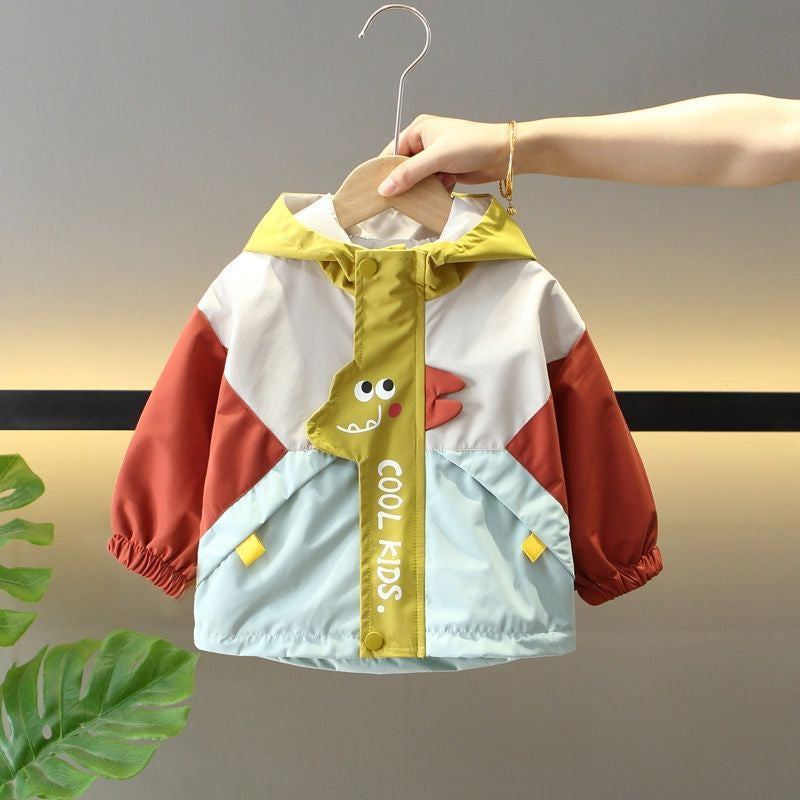 Kids Dinosaur Hooded Windbreaker Jacket