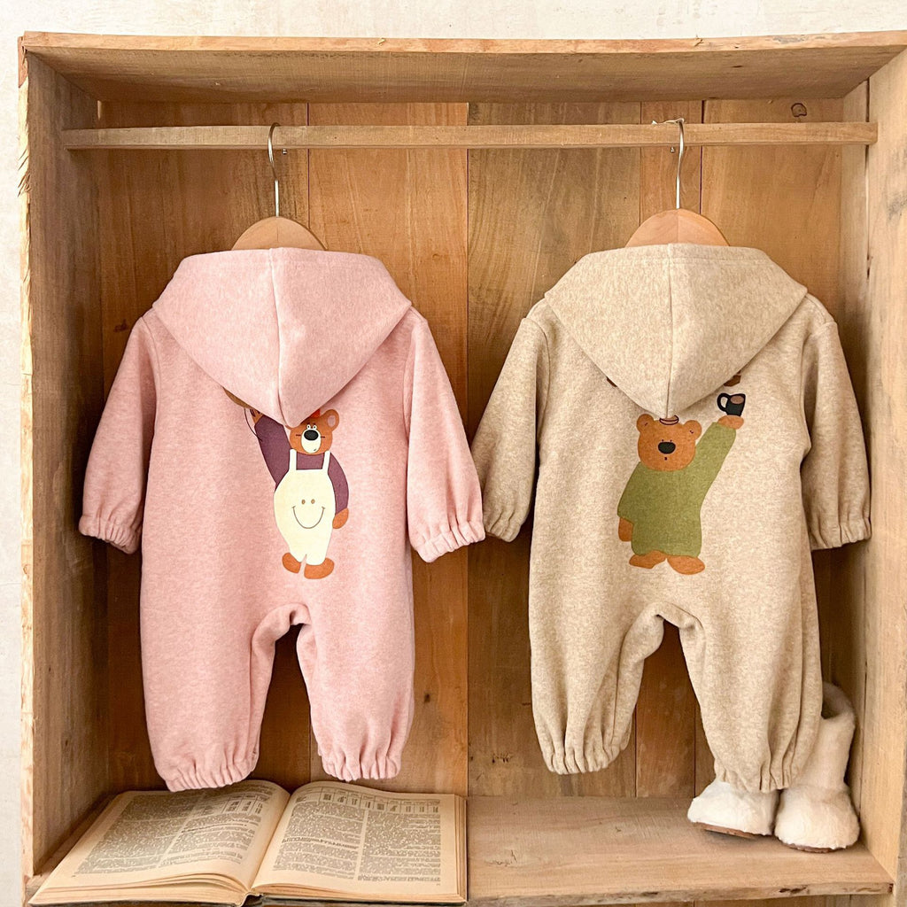 Baby Onesie with Teddy Bear and Pocket