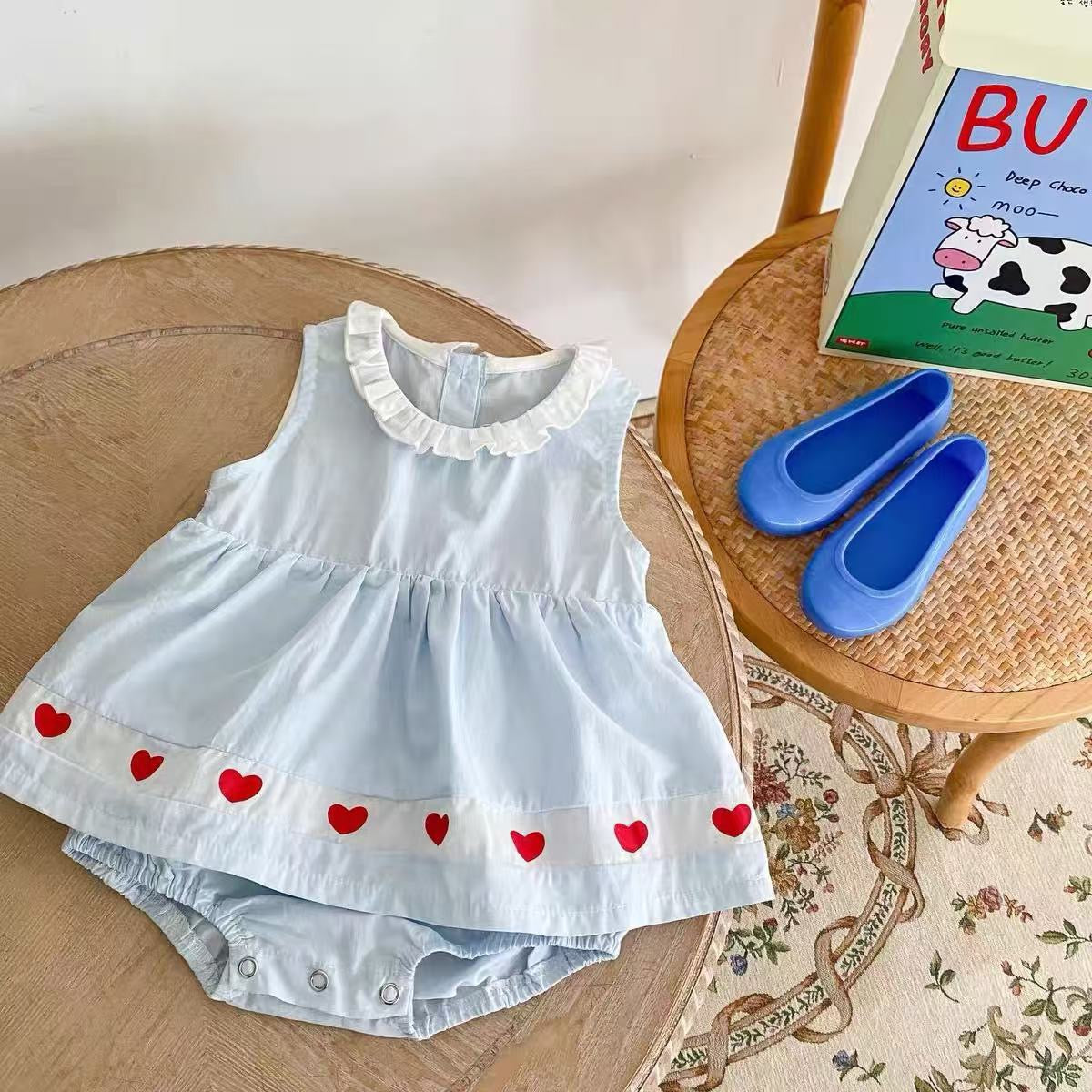 Baby Girls Cotton Mesh Summer Bodysuit