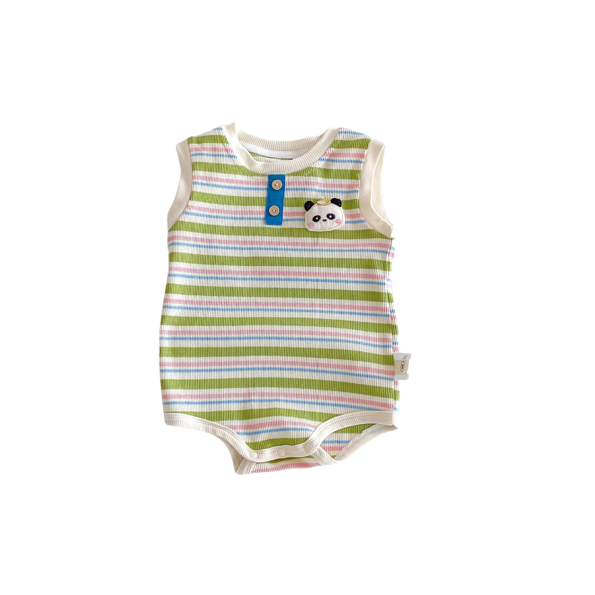 Baby Cartoon Striped Vest Romper