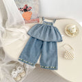 Children's Denim Set with Flowers