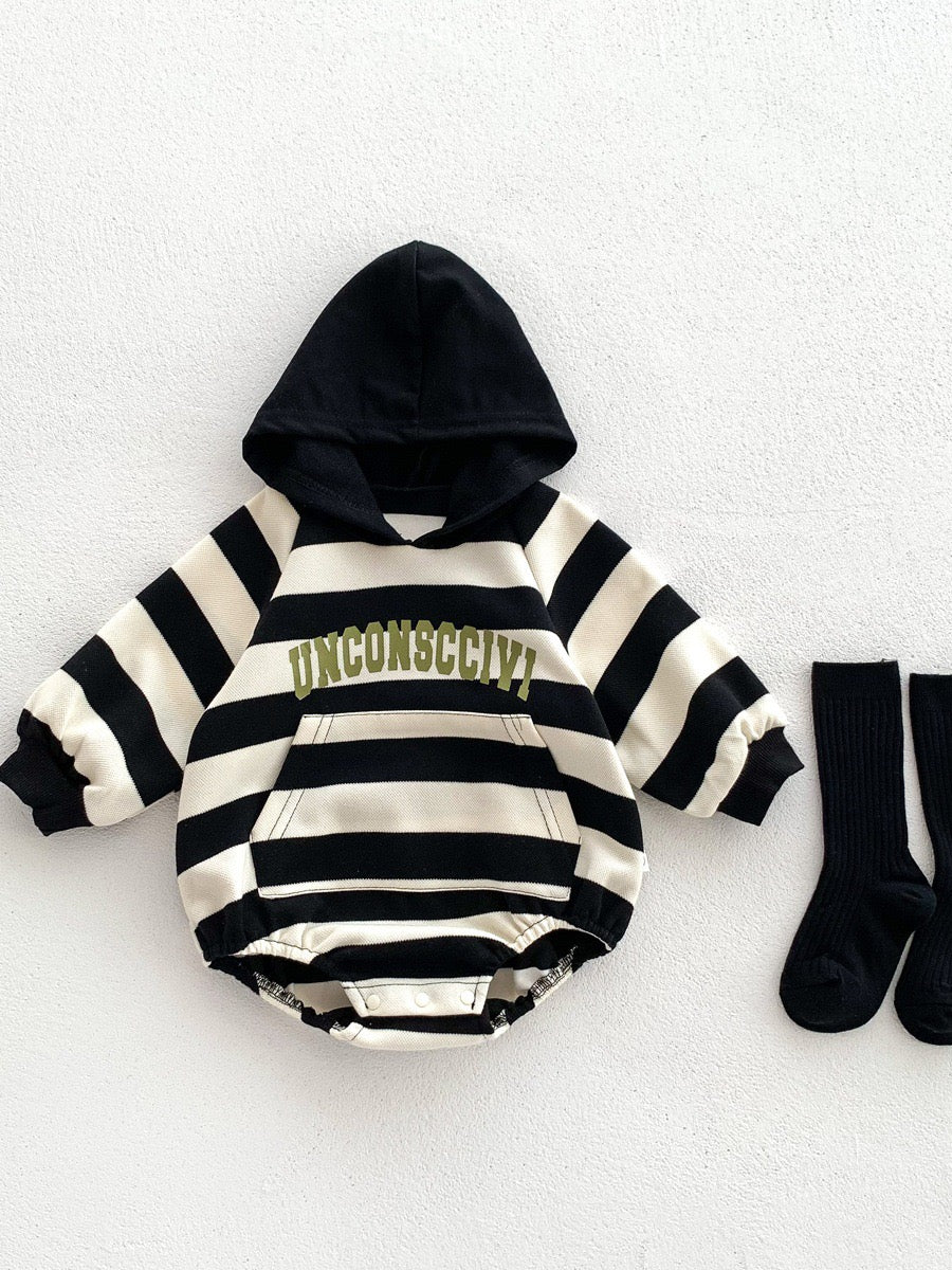 Baby Striped Hooded Jumpsuit