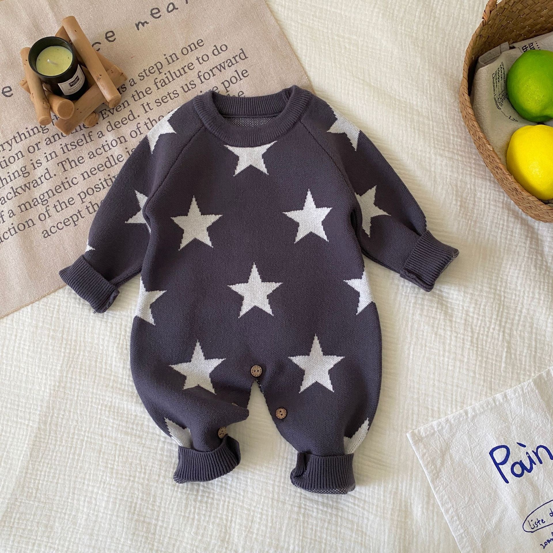 Children's Jumpsuit with Little Stars and Moon