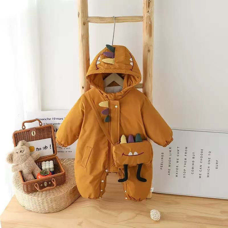 Children's Dinosaur Jumpsuit with Pouch