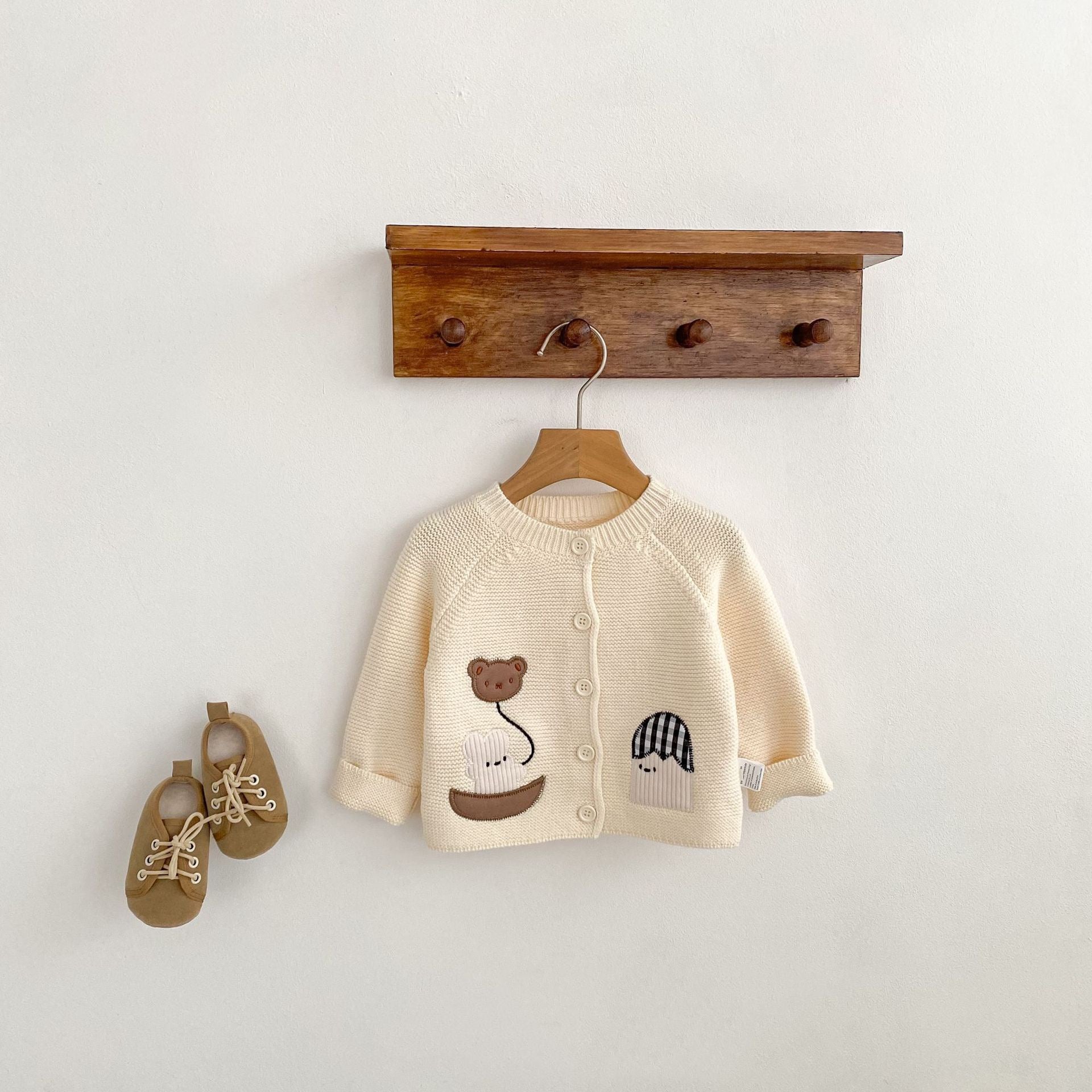 Children's Knitted Cardigan with Teddy Bears
