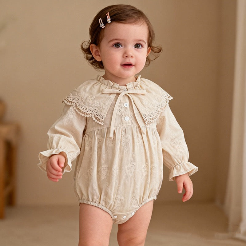 Baby Bodysuit with Lace Bow