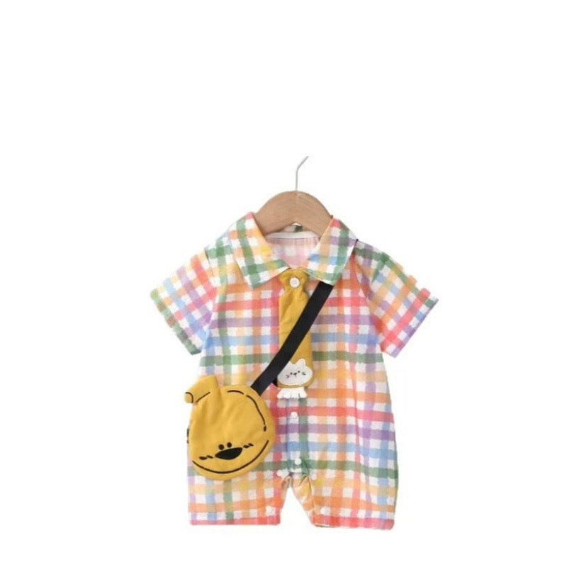 Baby Checkered Collared Romper