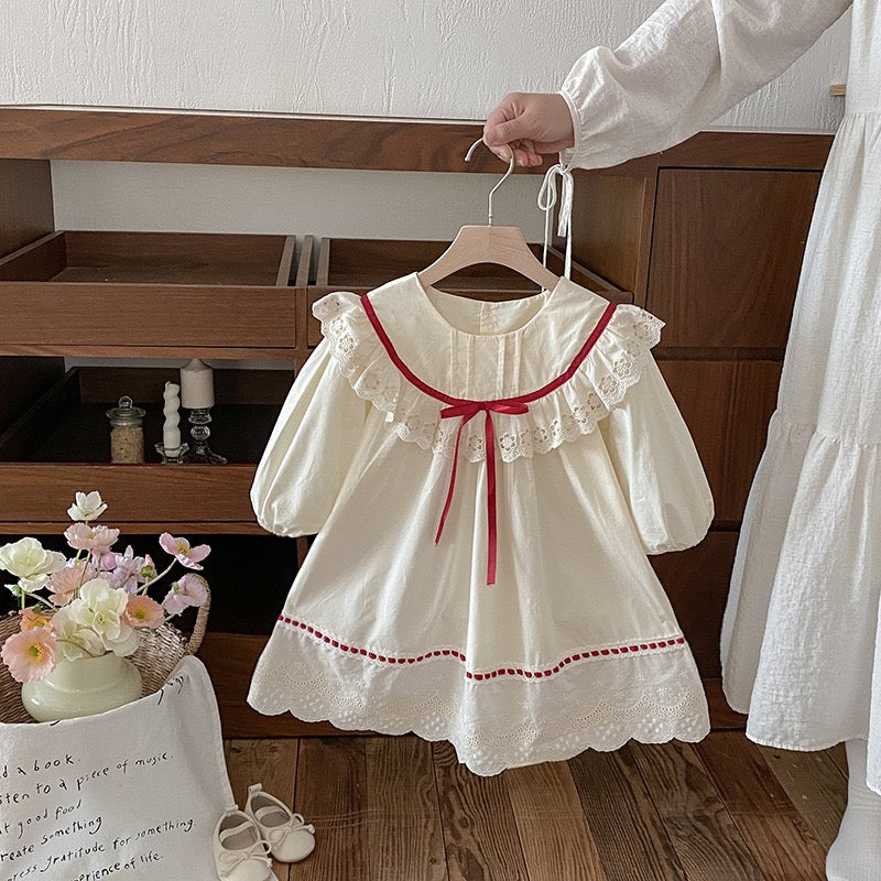 Women's Bodysuit/Dress with Lace and Bow
