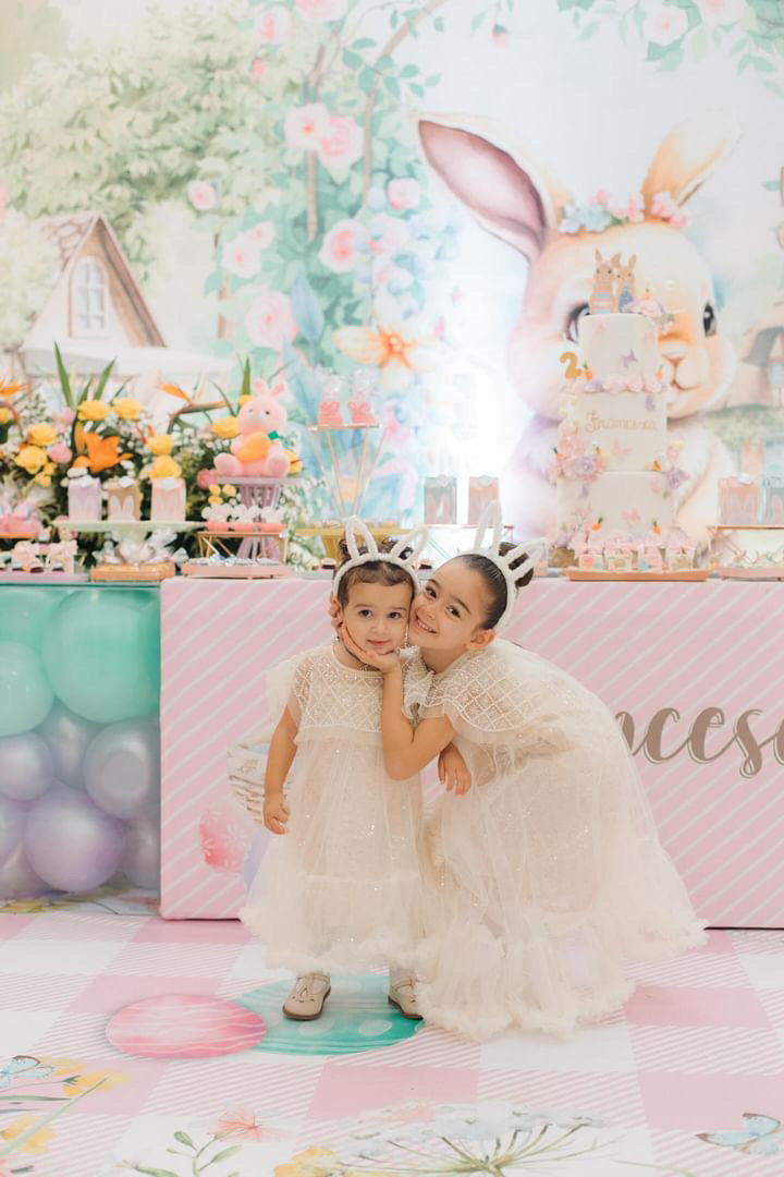 Vestito glitterato per bambine con ruches