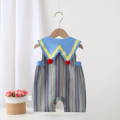 Baby Romper with Stripes and Teddy Bear