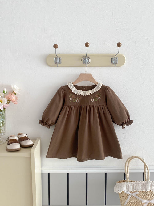 Baby Girl Lace Lapel Princess Party Dress