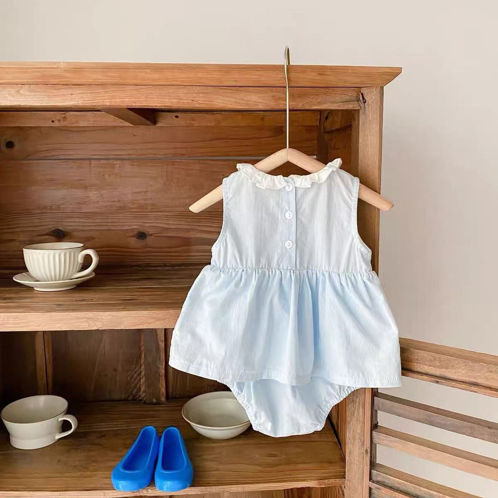 Baby Girls Cotton Mesh Summer Bodysuit