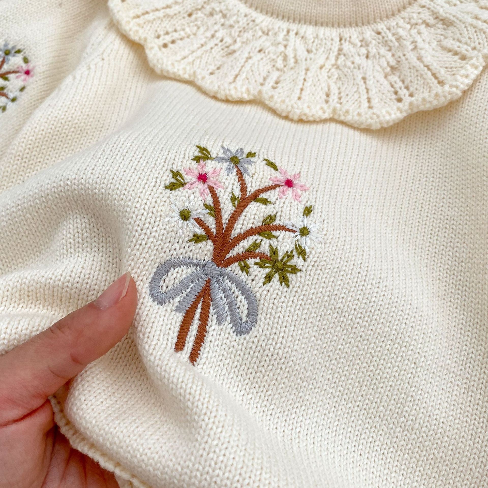 Floral Knit Baby Bodysuit