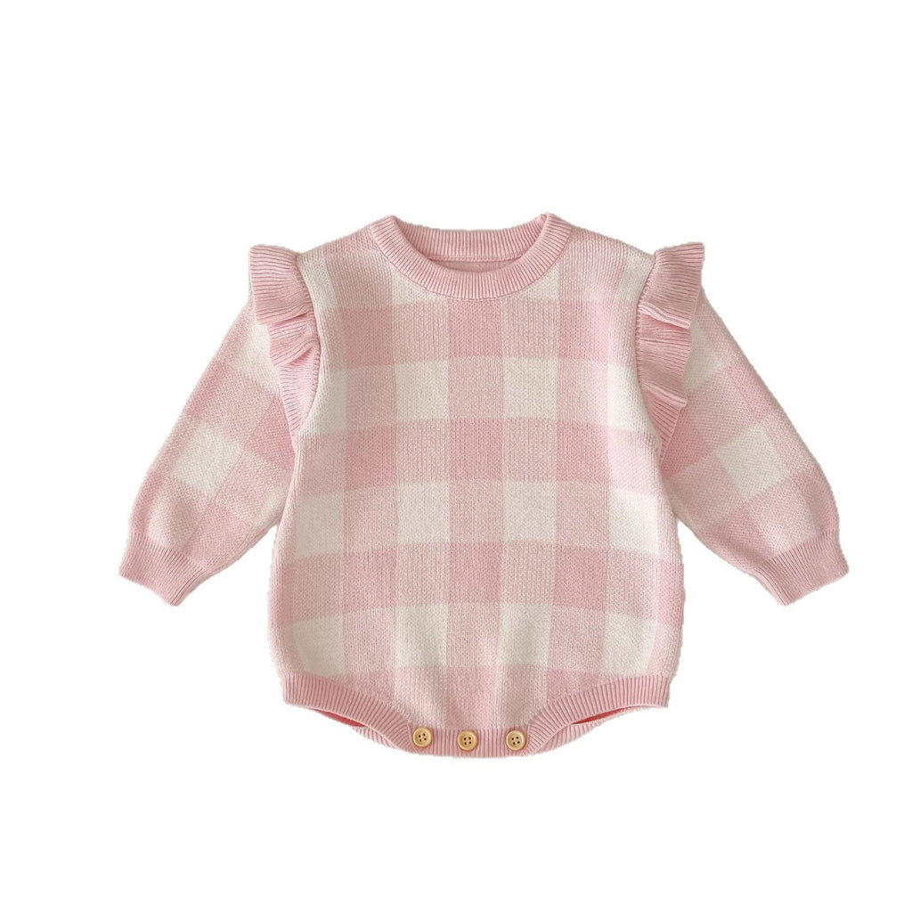 Baby Checkered Knit Romper