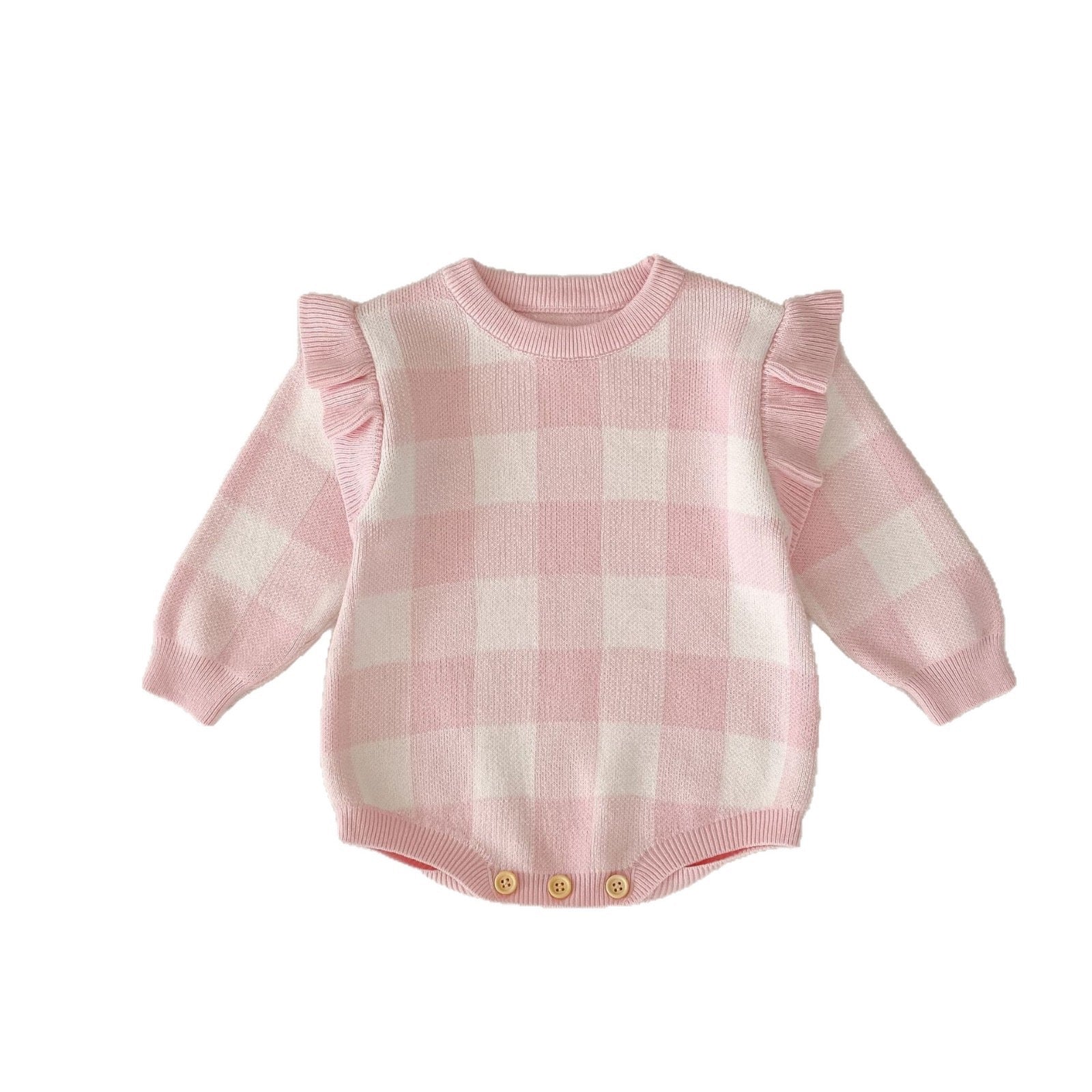 Baby Checkered Knit Romper