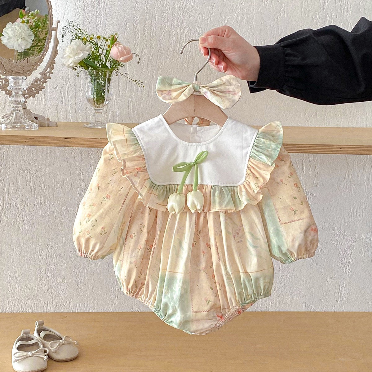 Kids Princess Dresses Long Sleeved Cotton Baby Girl Romper