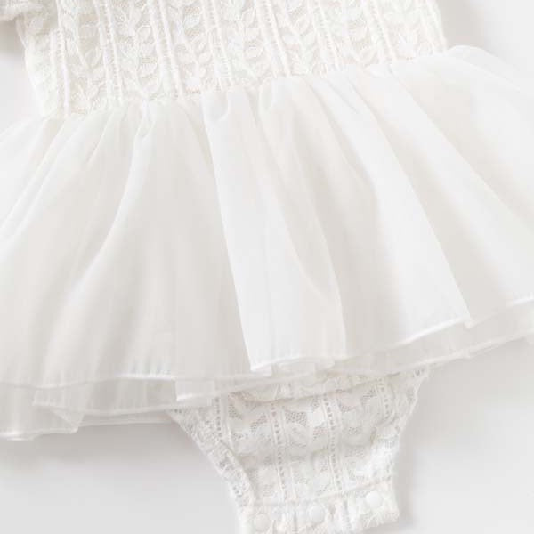 Lace Baby Romper Bodysuit Layered Tulle Cake Princess Dress
