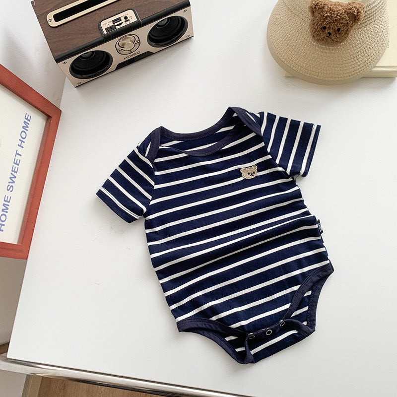 Baby Bodysuit with Teddy Bear Stripes