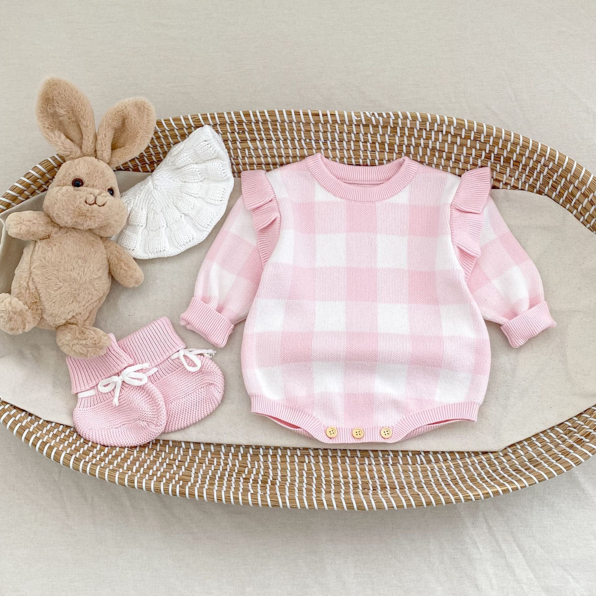 Baby Checkered Knit Romper