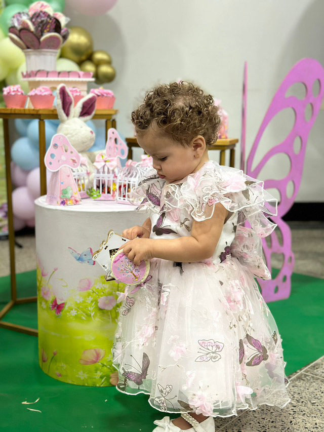 Vestito da festa per bambina con farfalla vaporosa