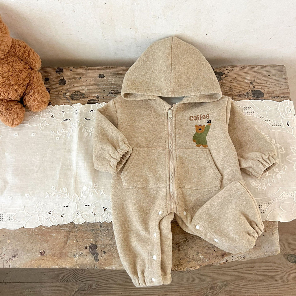 Baby Onesie with Teddy Bear and Pocket