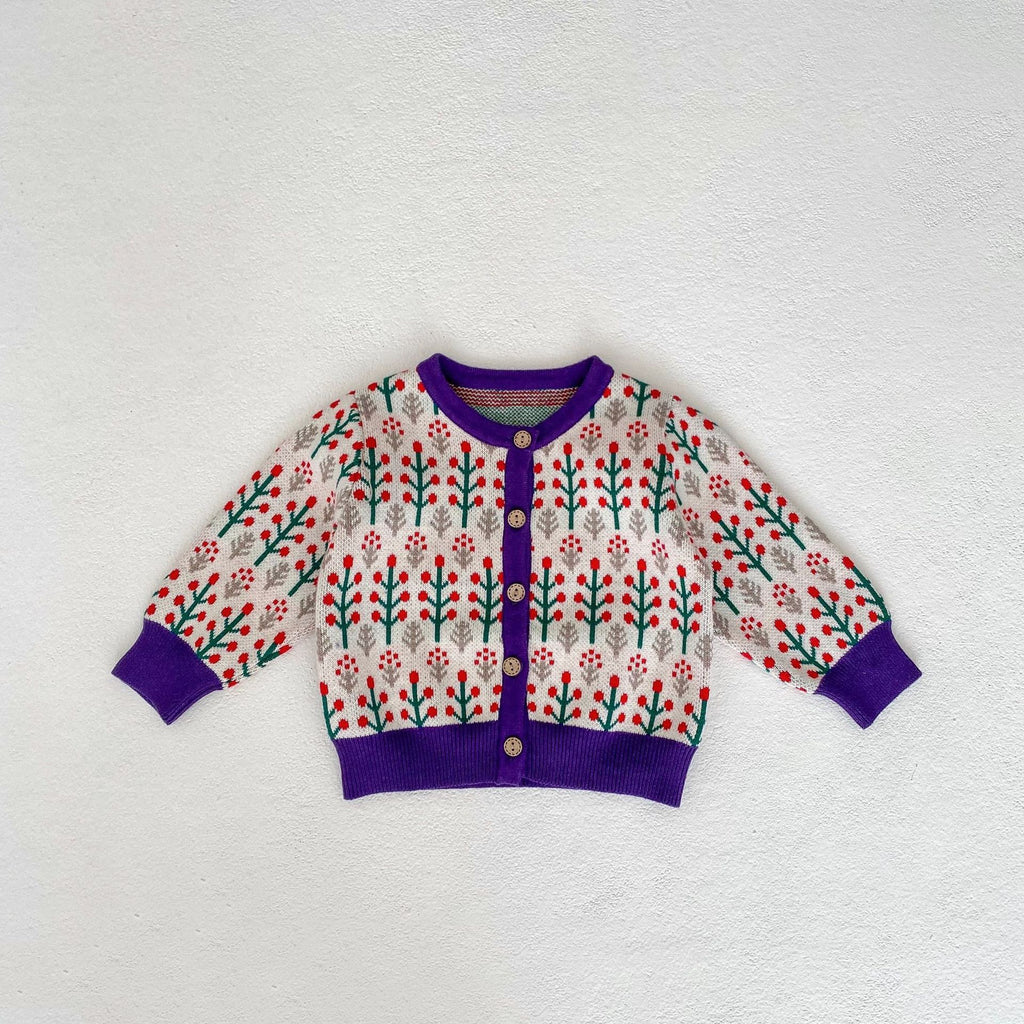 Children's Knitted Set with Little Flowers