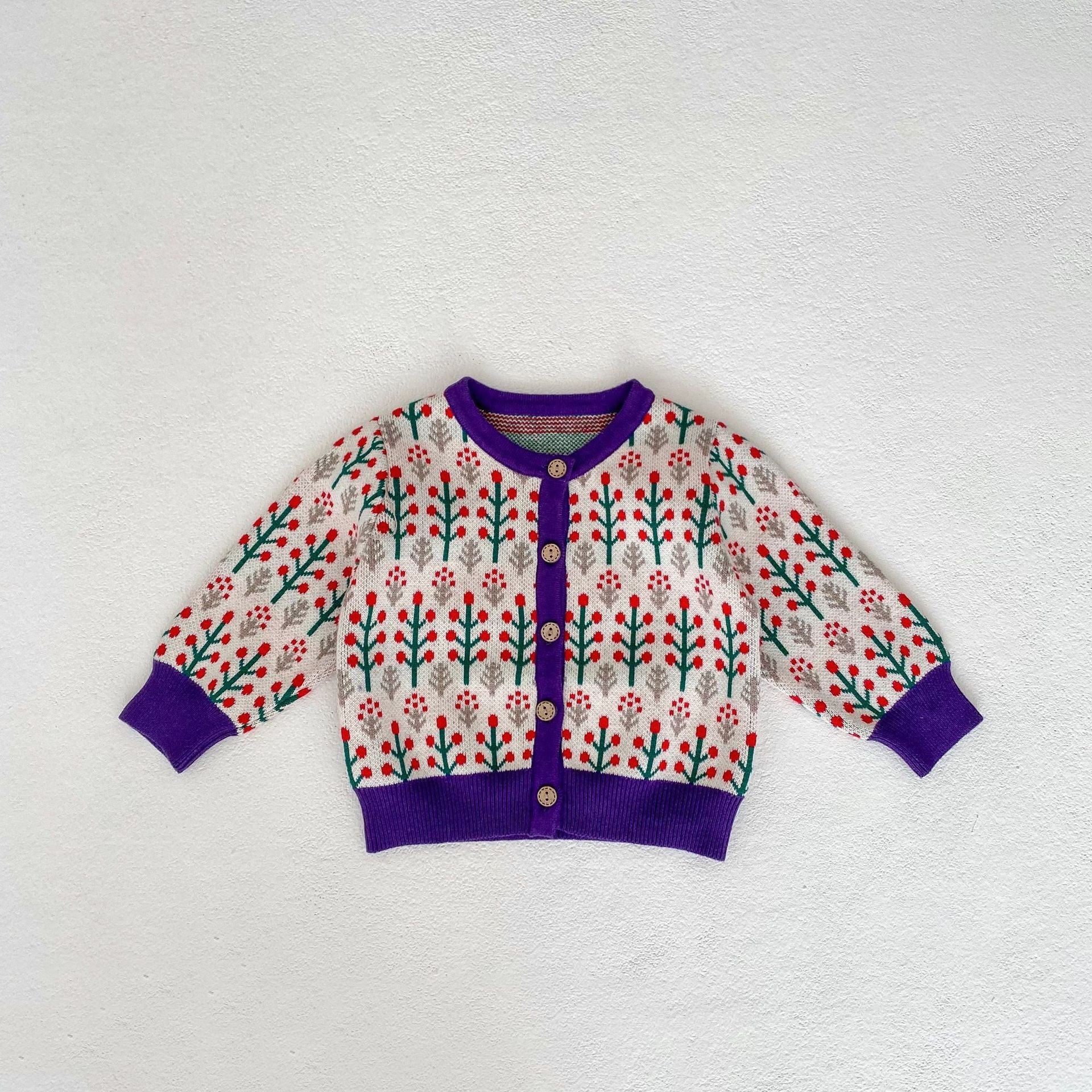 Children's Knitted Set with Little Flowers