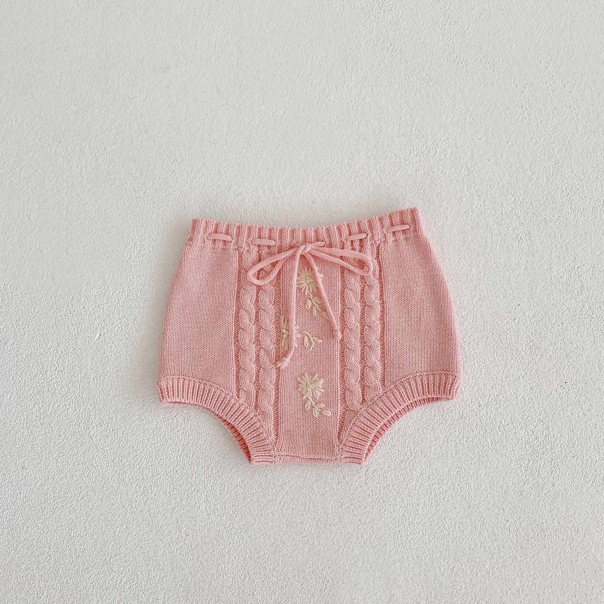 Children's Knitted Set with Embroidered Flowers