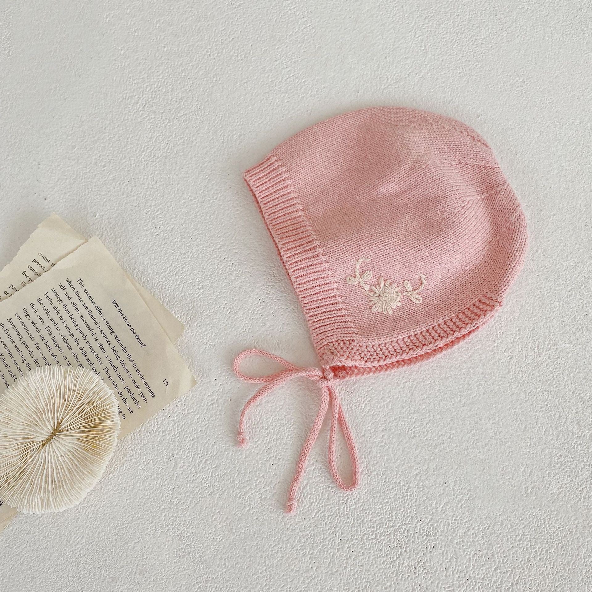 Children's Knitted Set with Embroidered Flowers