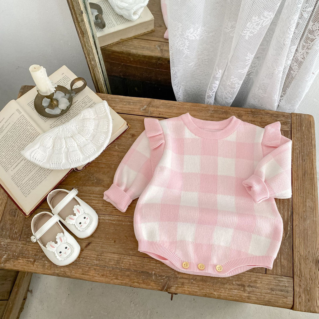Baby Checkered Knit Romper