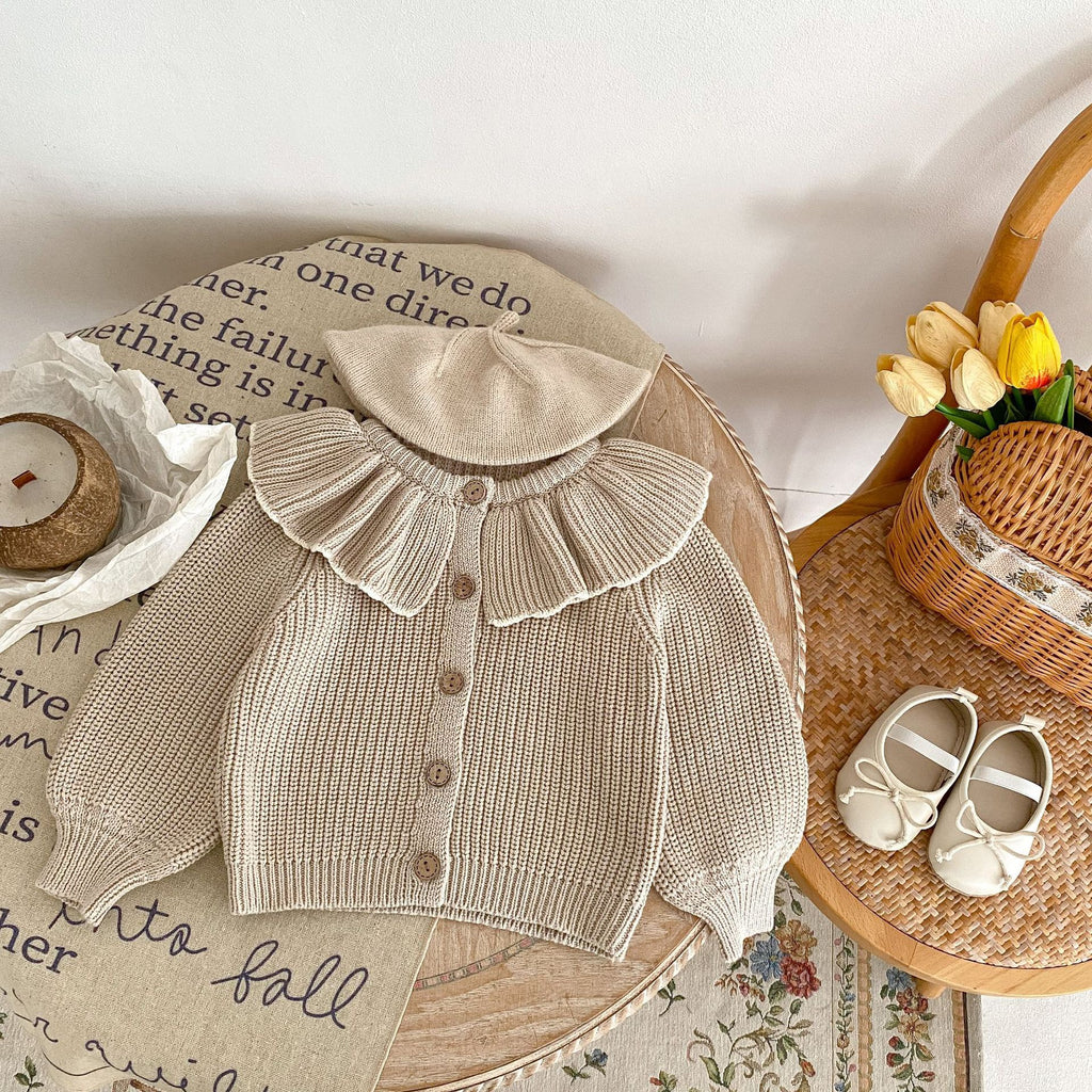 Children's Knitted Cardigan with Collar