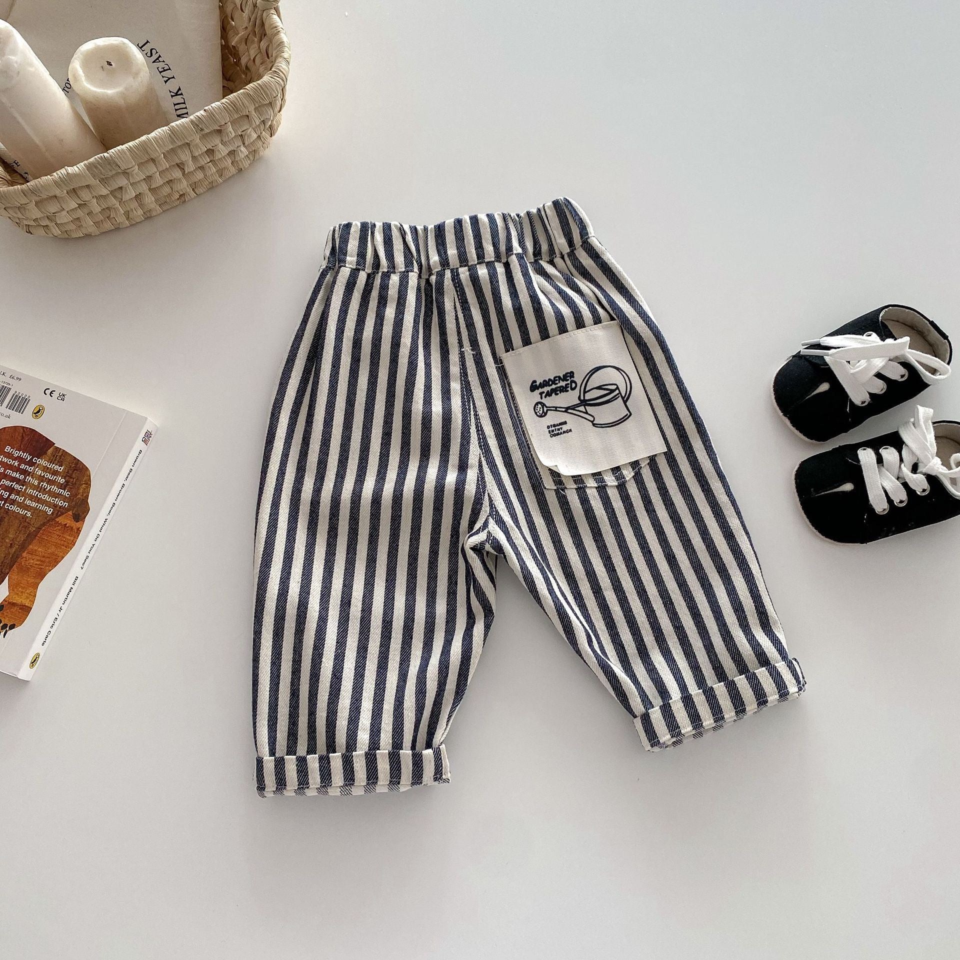 Kids Striped Jeans Casual Pants