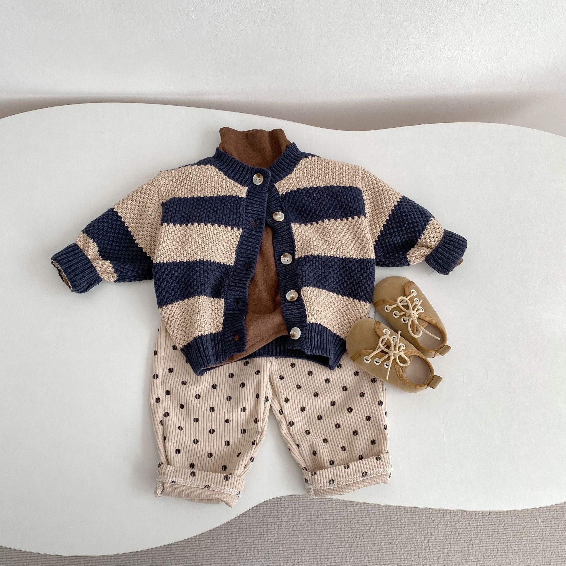 Baby Striped Knitted Cardigan Loose Outerwear