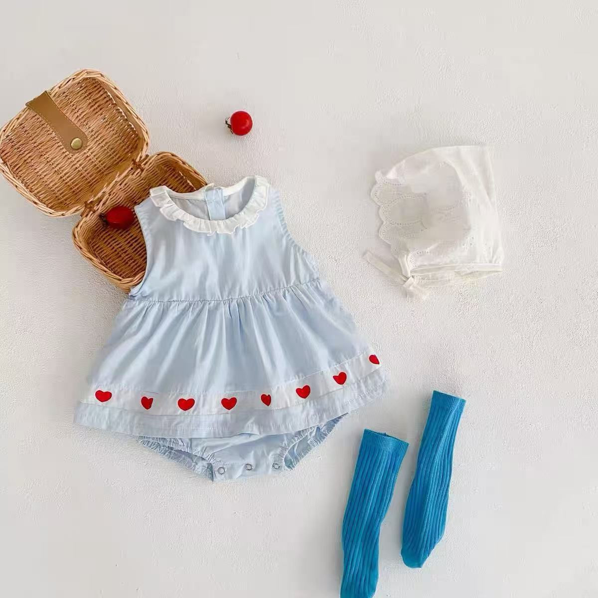 Baby Girls Cotton Mesh Summer Bodysuit