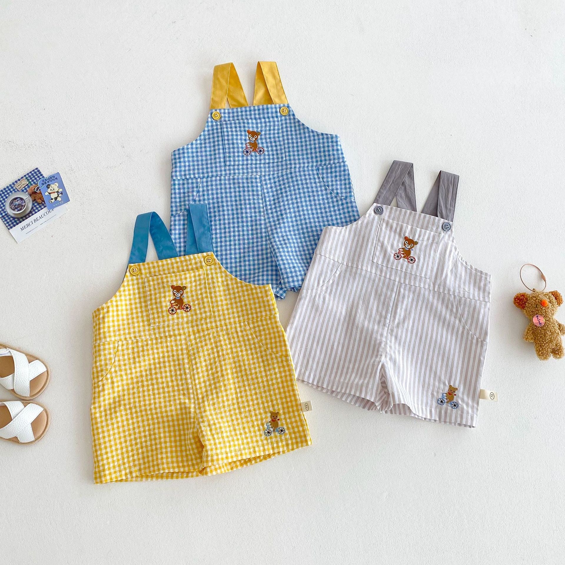 Tuta salopette per bambini a righe, pantaloni casual per neonati e bambine