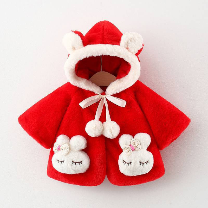 Children's Jacket with Bunny Pom-Poms