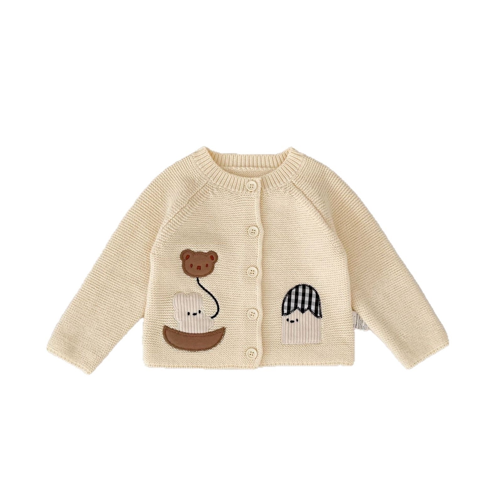 Children's Knitted Cardigan with Teddy Bears