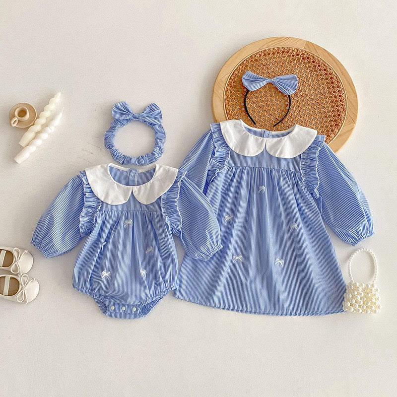 Baby Girls Jumpsuits Long-sleeved Infant Butterfly Bow Dress