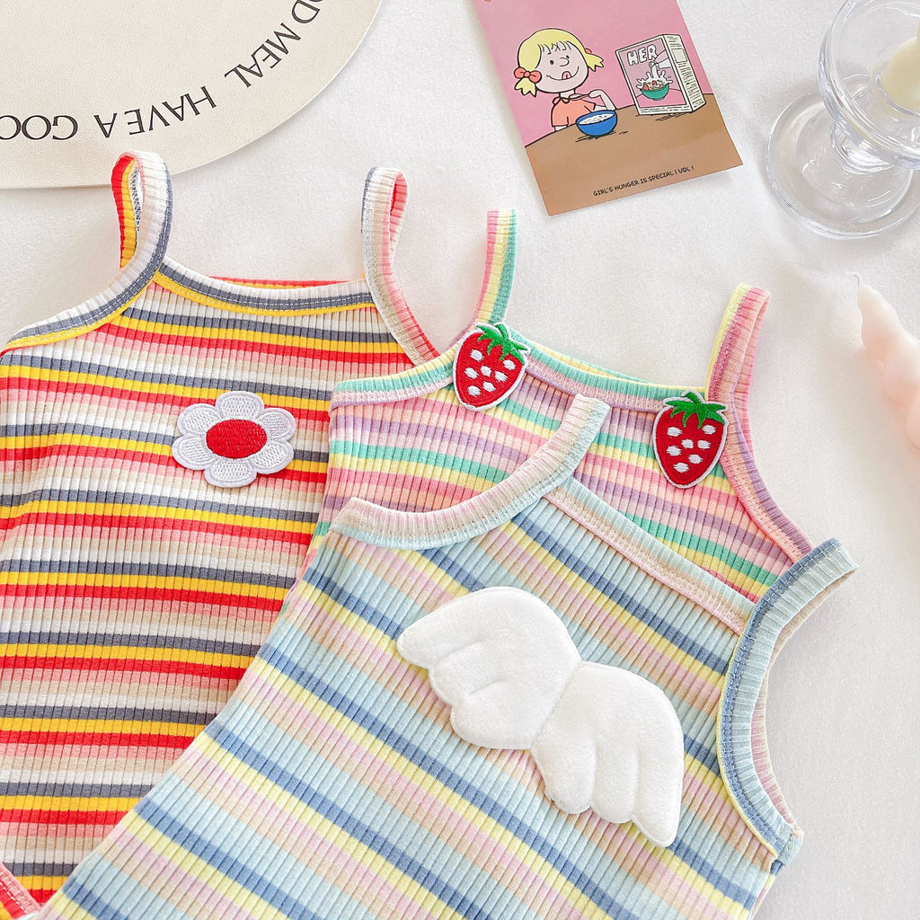 Baby Bodysuit with Floral Stripes